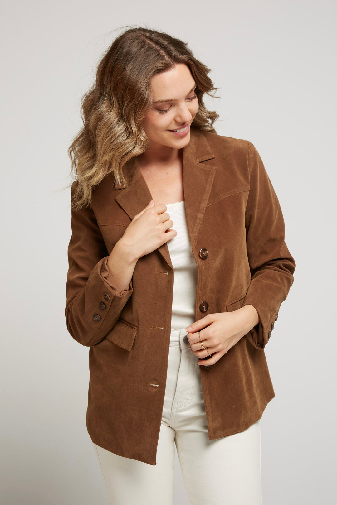 Blazer Marron Délavé ELISA CAVALETTI Taille S – Empiècement Résille, Style Casual Chic